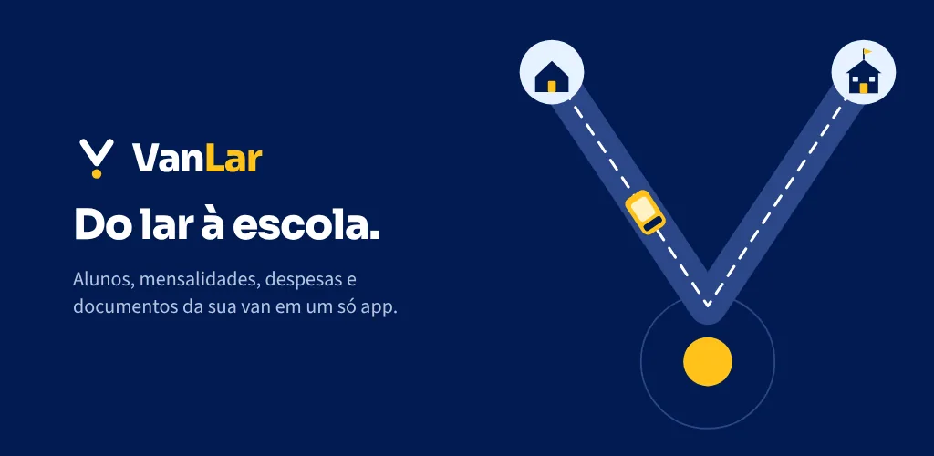 Arte oficial do VanLar, app do motorista, na Play Store: Do lar à escola.